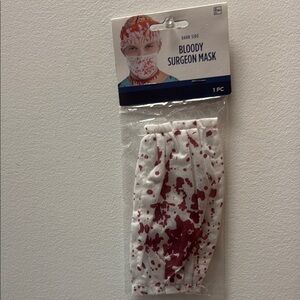 Amscan Bloody Surgeon Halloween Mask  - Red and White Halloween accessory